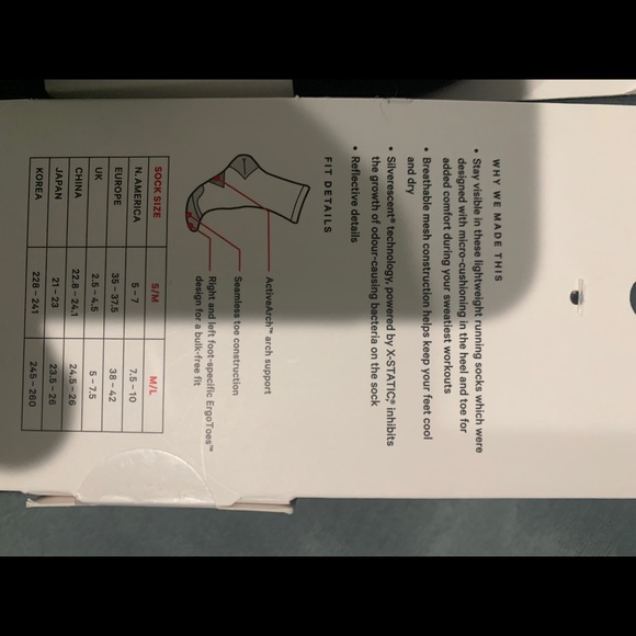 Lululemon reflective speed sock - Picture 2 of 3